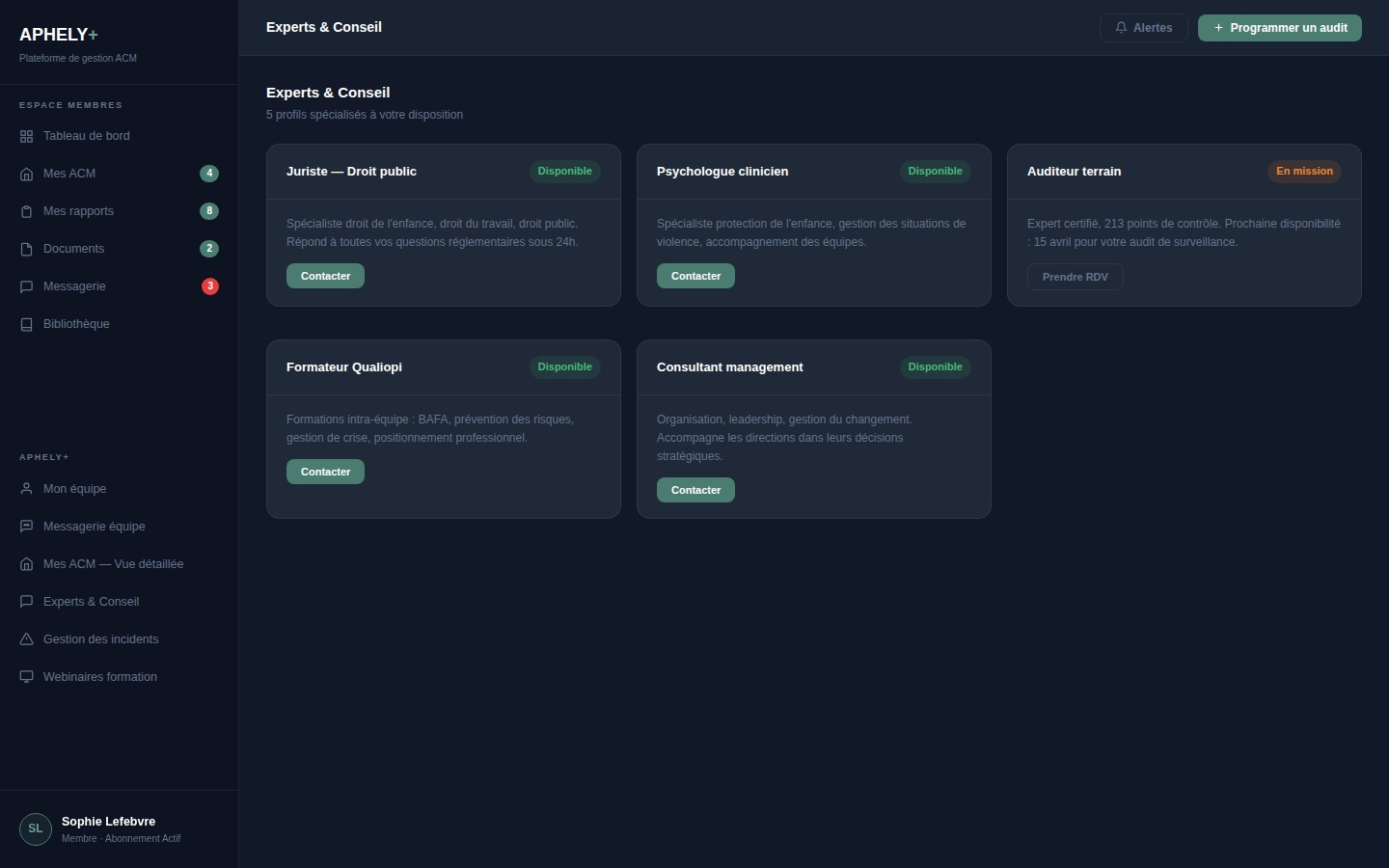 Accès aux experts ACM APHELY